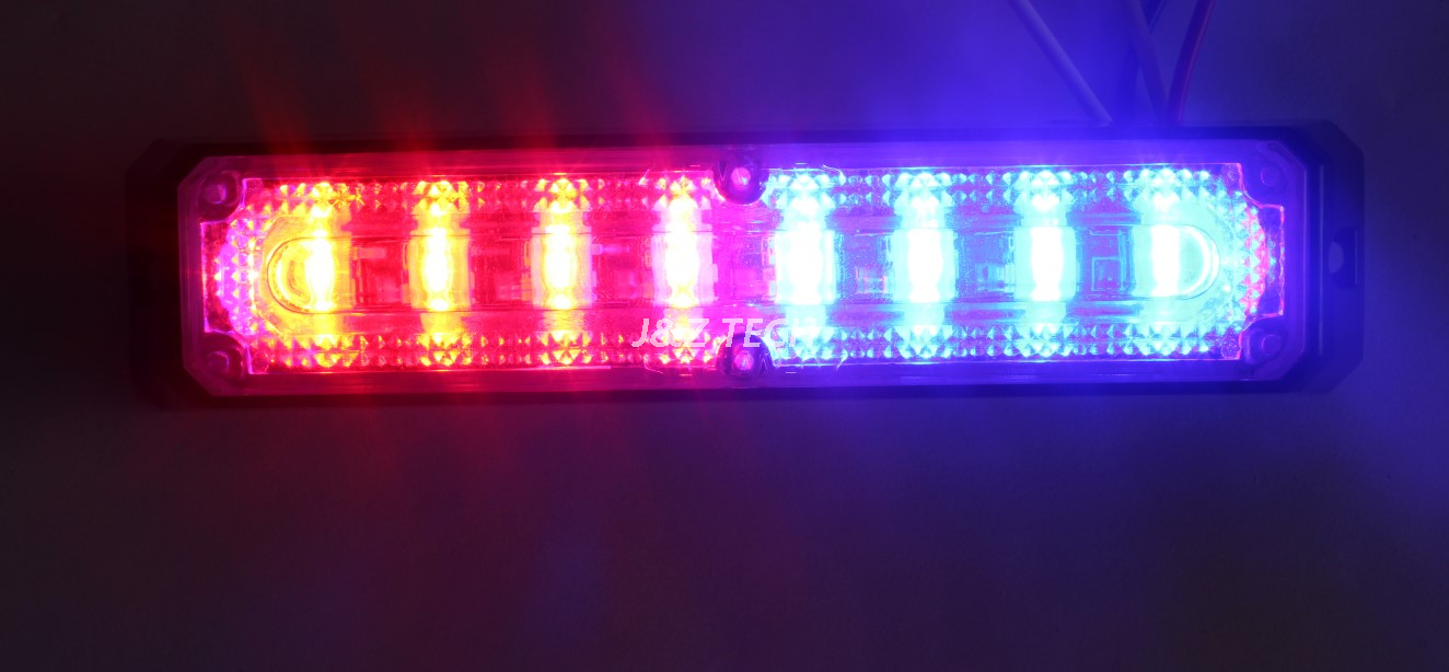 Luz estroboscópica LED de rejilla de coche de advertencia de tráfico de 12-24V
