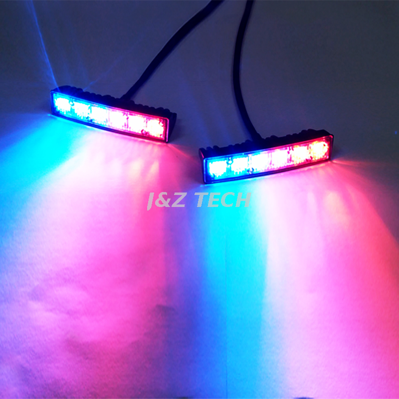 6 luces LED estroboscópicas interiores y exteriores de la policía de la linterna de la parrilla de los LED 12V